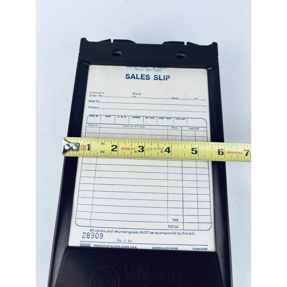Vintage Brown Wilson Jones Autographic Register Plastic Sales Slips -Retro Decor